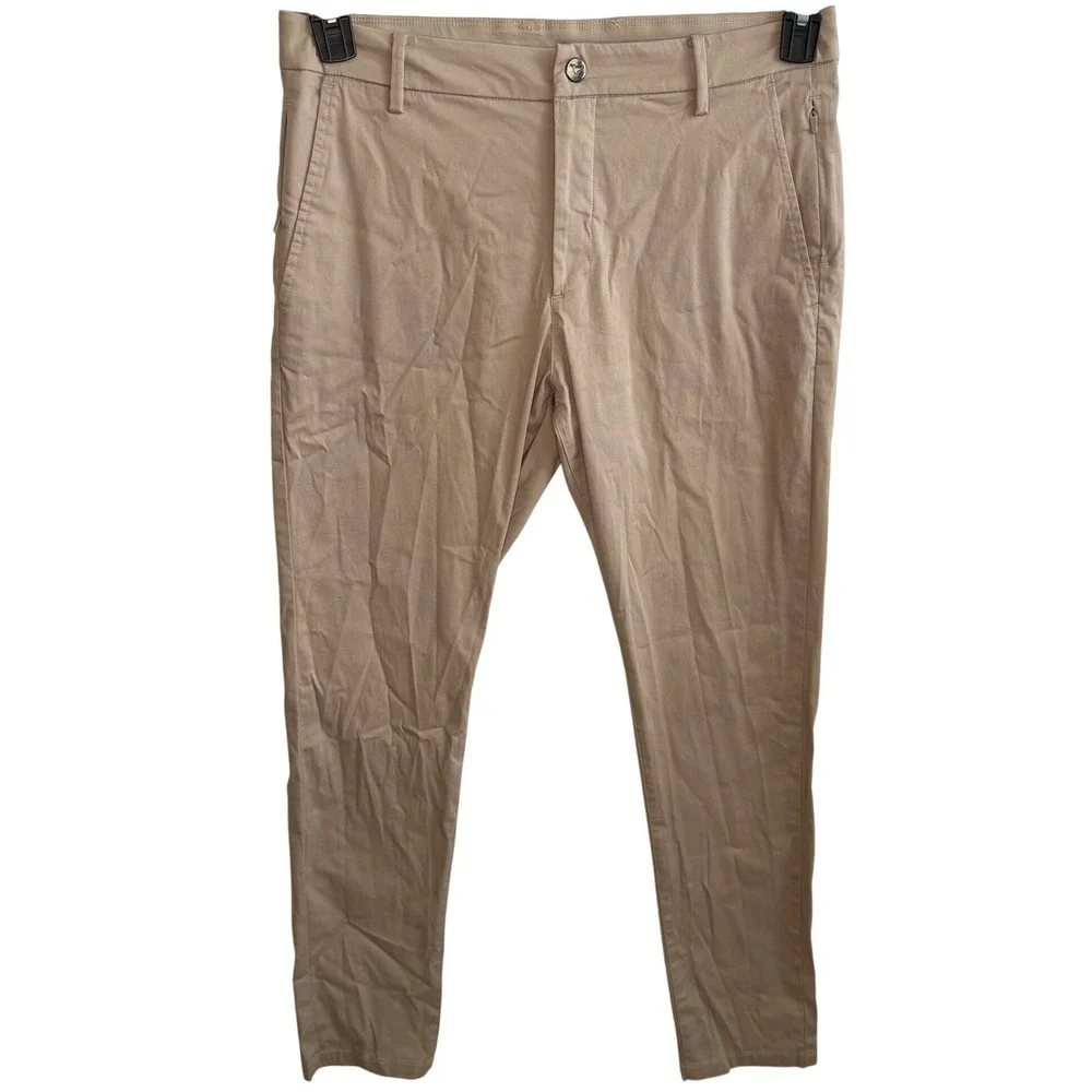 Birddogs Khaki Tan Lined Performance Chino Pants 32x34 (Actual 33x33.5) Golf
